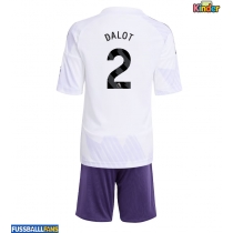 Manchester United Diogo Dalot #2 Auswärts Trikotsatz Kinder 2025-26 Kurzarm (+ Kurze Hosen)